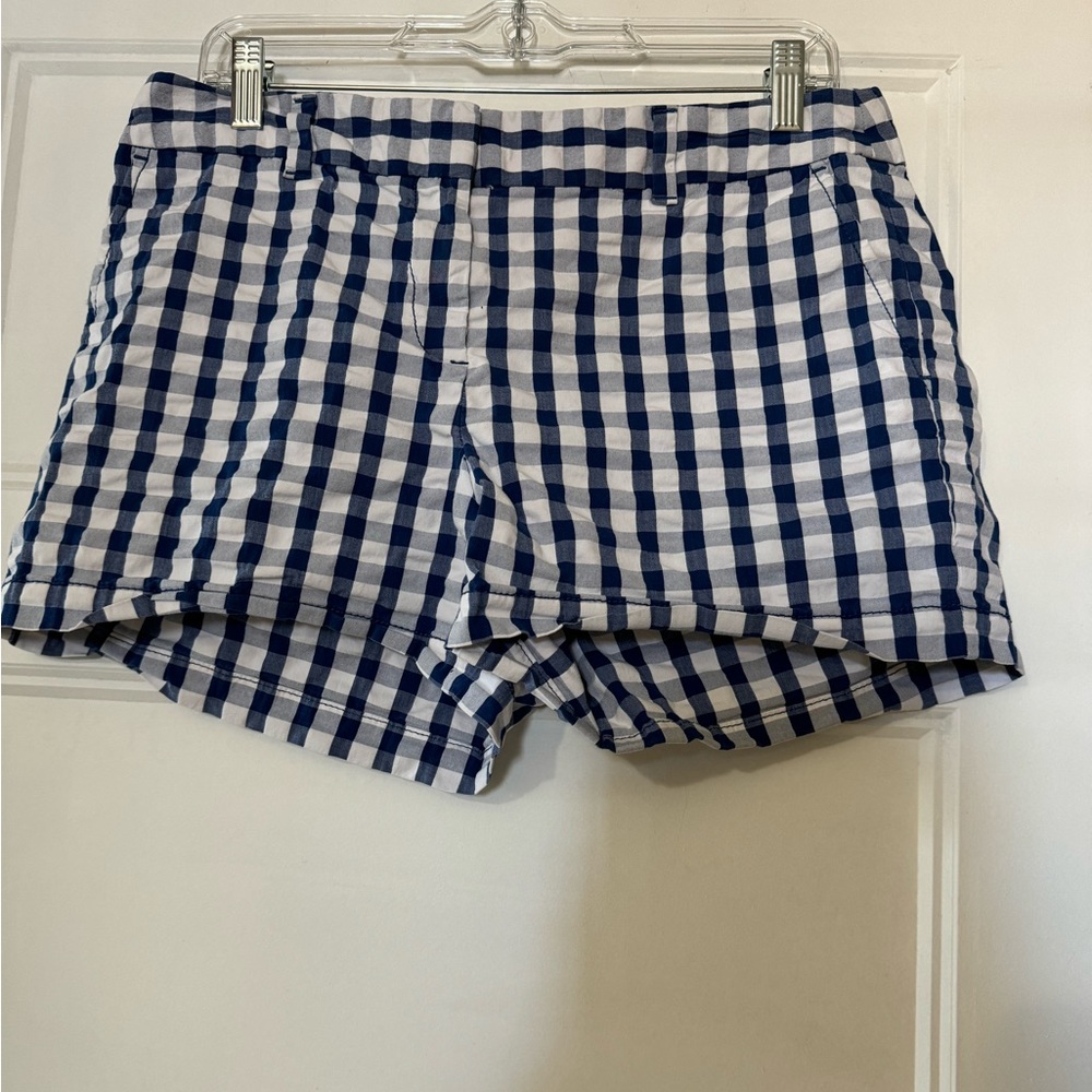Blue Gingham Loft Size 8 Shorts